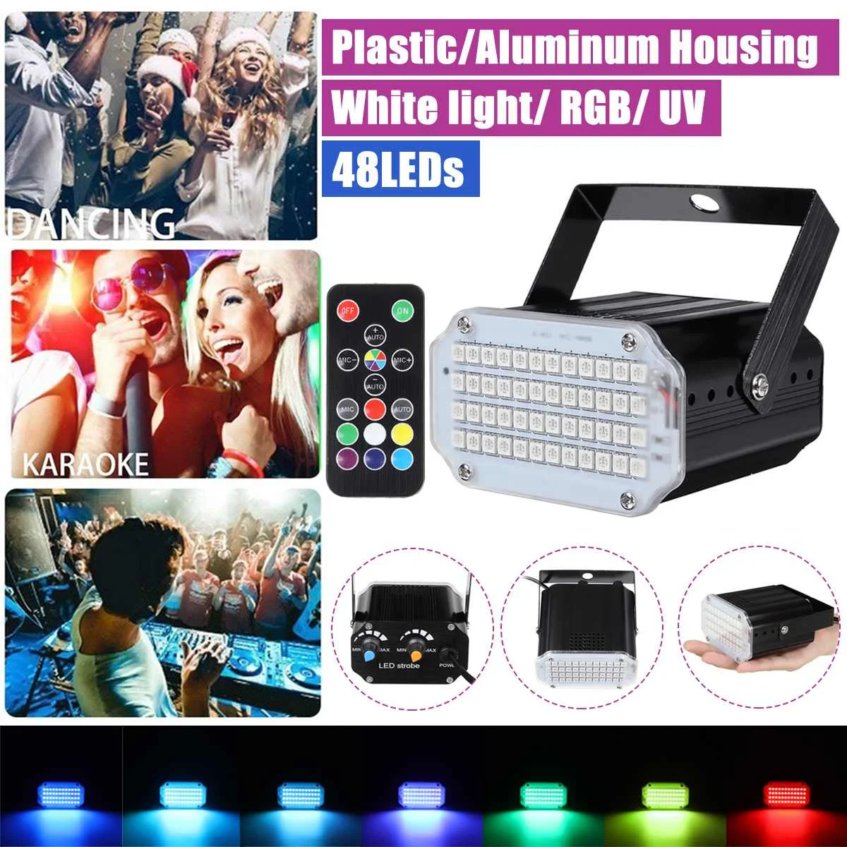 

48LED смешанные мигающий этап пульт дистанционного управления светом звуковая активация диско лампа стробоскопа для фестиваля вечерние свад...
