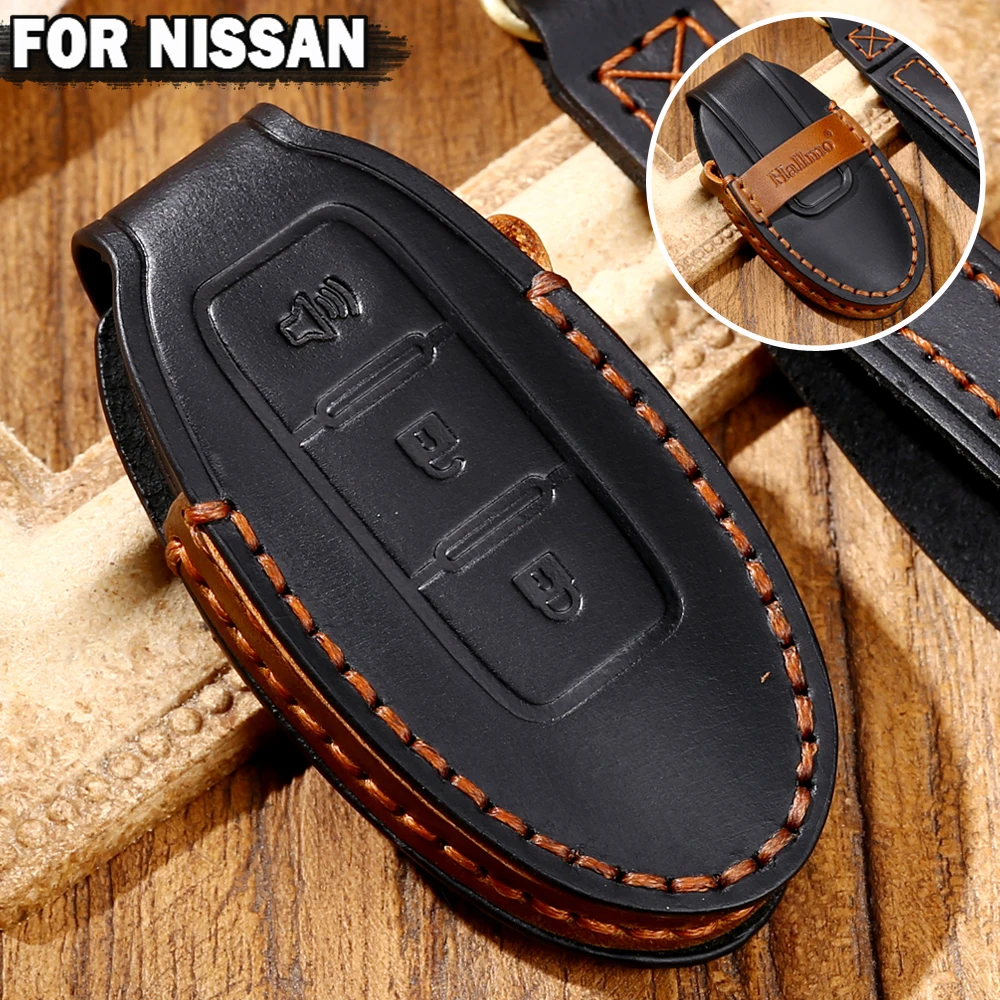 

For Nissan Qashqai j10 J11 X-Trail t31 t32 Kicks Altima Tiida Juke Note Pathfinder Handmade Leather Remote Car Key Cover Case