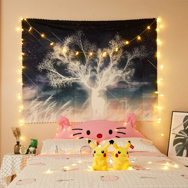 Настенный гобелен с принтом растений фермерский декор Настенная ткань на