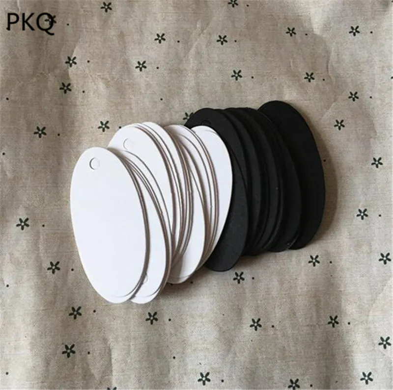 50 шт. овальной формы бумажные бирки маленькие подвесные карточки для подарков