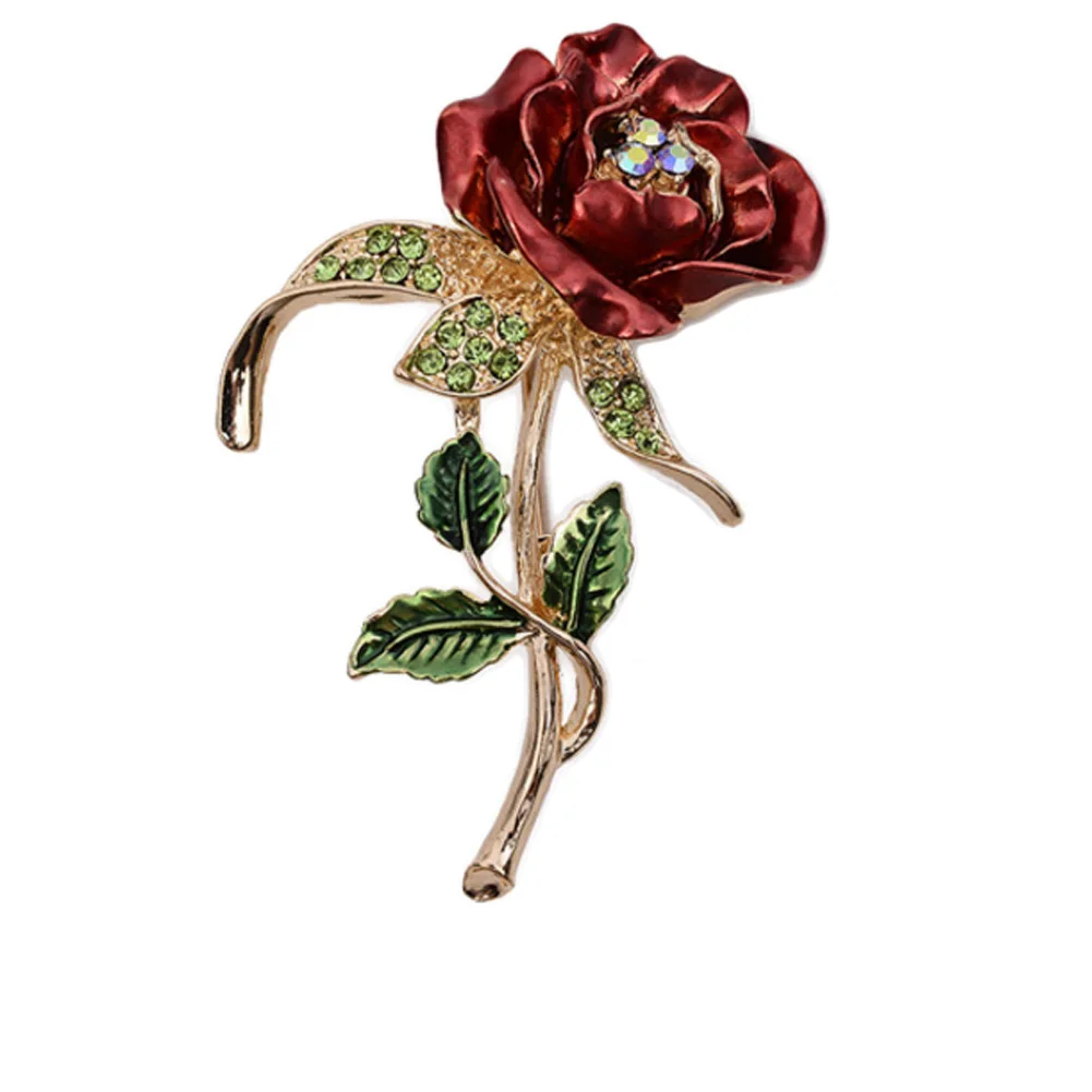 Брошь-цветок розы с кристаллами платье декоративной отделкой стразы броши