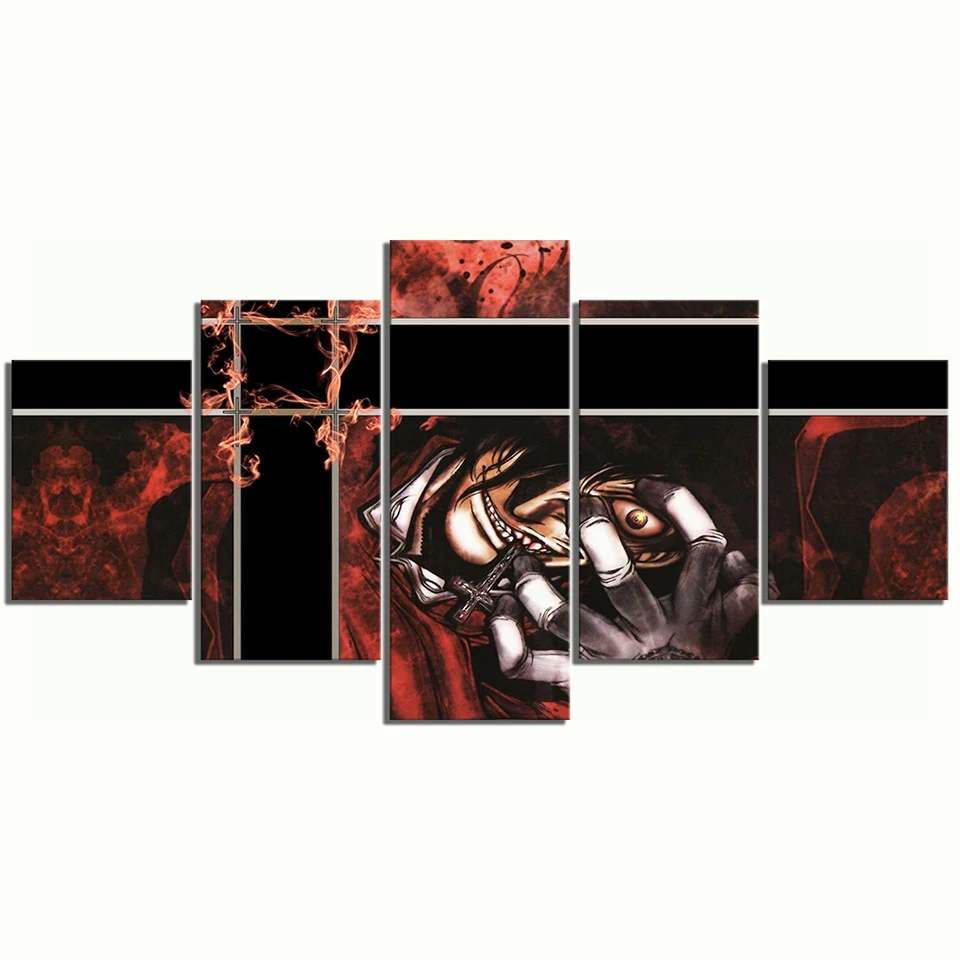 

Prints Poster Home Decor 5 Pieces Animation Comic Wall Art Anime Character Canvas Painting Abstract Pictures Living Room Frame