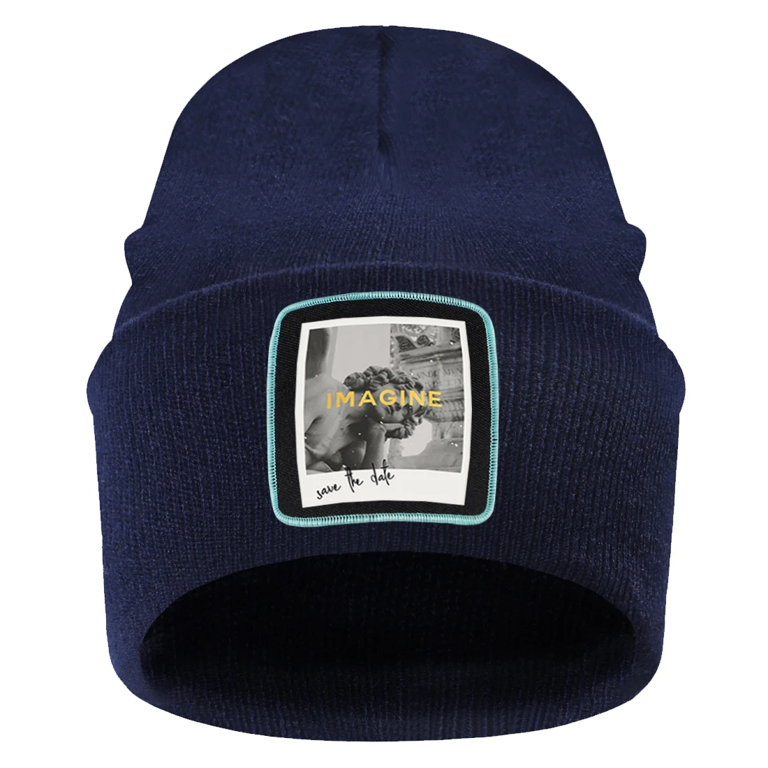 

Шапка унисекс вязаная Складная в стиле хип-хоп с принтом