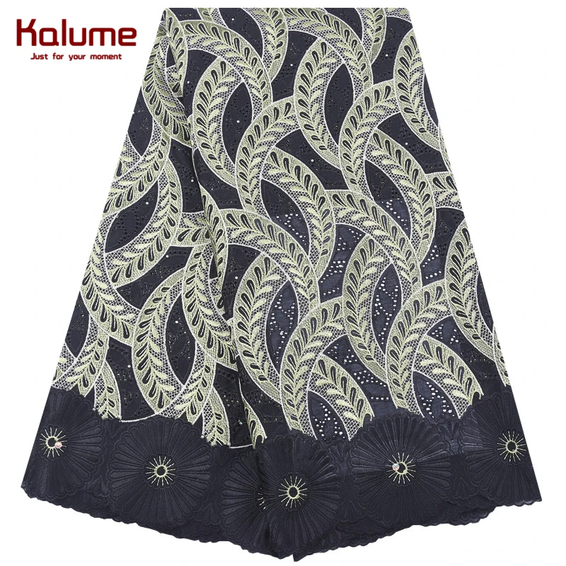 Kalume Новое поступление Африканская Хлопковая кружевная ткань с вышивкой