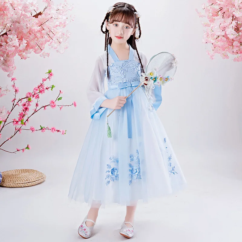 

Baby Girls Tang Clothing Chinese Ancient Princess Robe Flower Fairy Dress Performance Show Party Costume Cospaly Hanfu Clothes