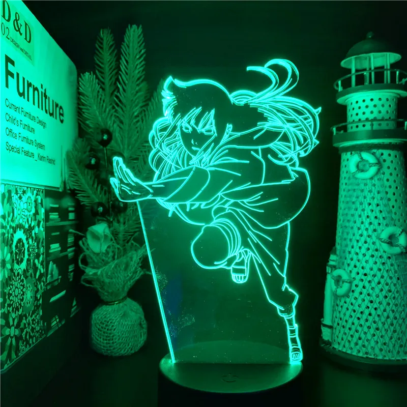 Акриловая 3d лампа Naruto Hinata светодиодный ночник в стиле аниме для спальни