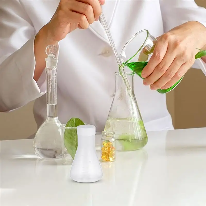 

6 Pcs Plastic Flask Professional Erlenmeyer Flask Transparent Science Flask