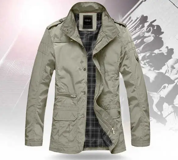 Men Trench Liner Outwear Warm Epaulettes Coat Men Winter Cotton Parkas MenHow Thick Warm Padded Multi-Pocket Coats