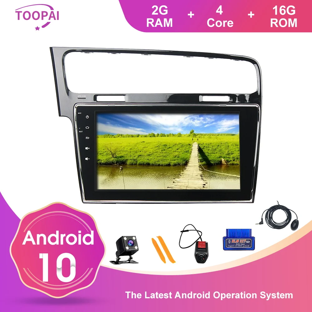 TOOPAI Android 10 для Volkswagen VW Golf 7 Авто Радио Стерео головное устройство GPS навигация