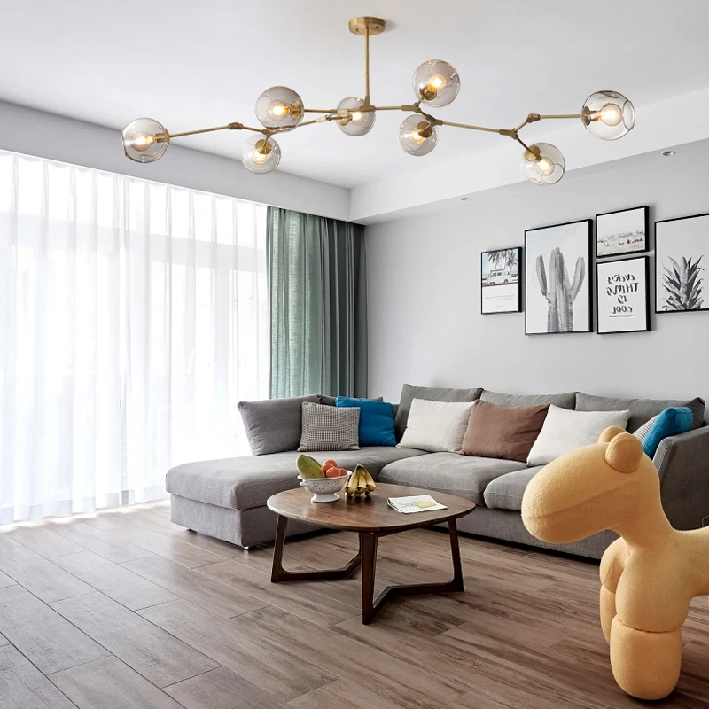 Скандинавский современный светодиодный светильник стеклянная люстра