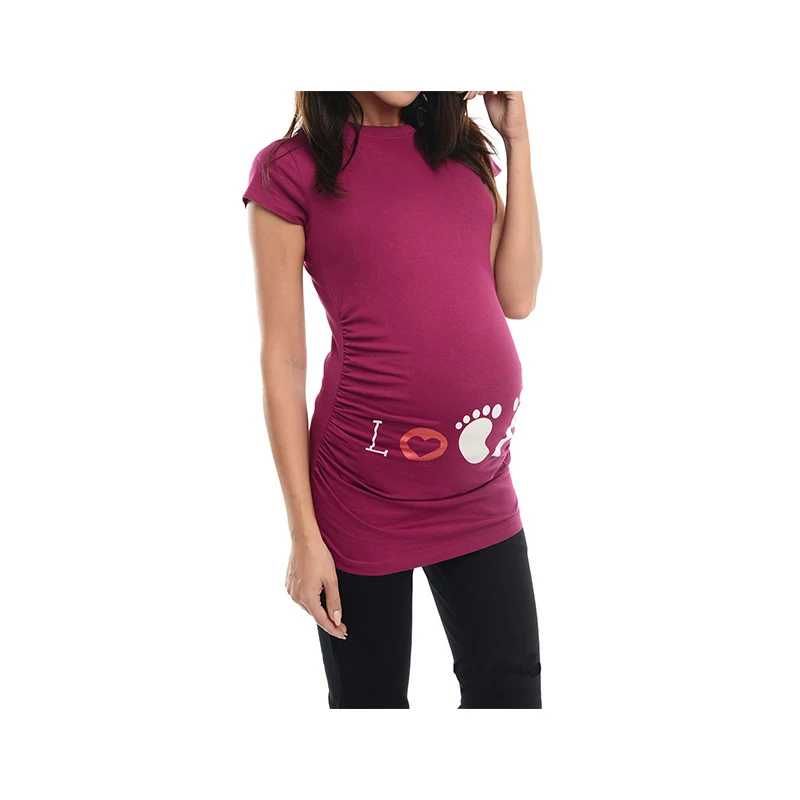Футболка для беременных женские топы Одежда повседневная одежда мам Забавный