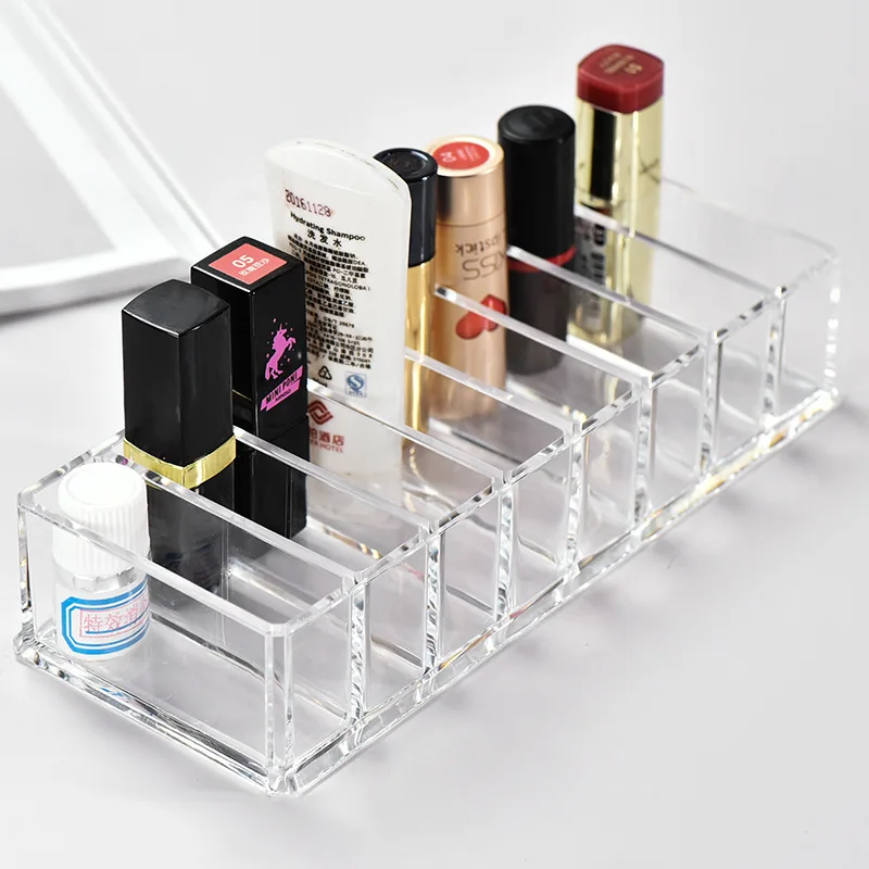 Косметичка коробка для хранения лака ногтей прозрачная пластиковая шитья помады