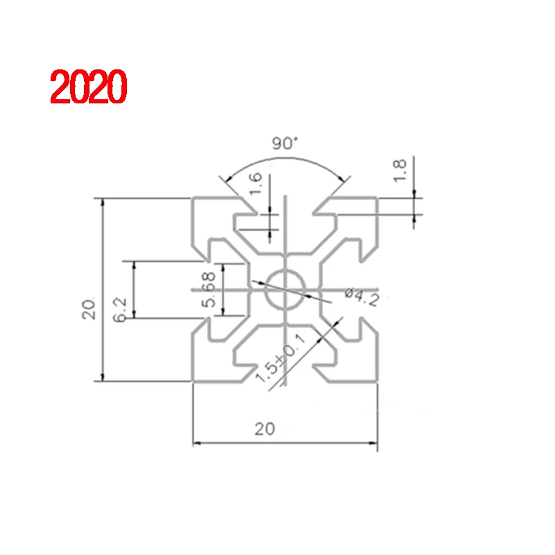Алюминиевый профиль 2020 V Slot экструзионная рамка черного цвета 100 1200 мм стандарты