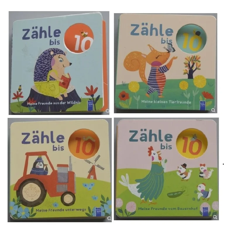 

Random 2 German Books Parent Child Kids Baby Early Education Cute Picture Maths Knowledge Learning Libros Cardboard Book Age 1