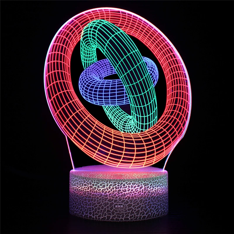 3D Иллюзия Ночной светильник 3 цвета любящее сердце-образный модель светодиодный