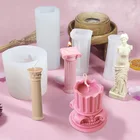 Силиконовая форма для ароматерапии в виде римской свечи, Европейский ретро цилиндрический пластырь ручной работы, трехмерный эпоксидный шоколад