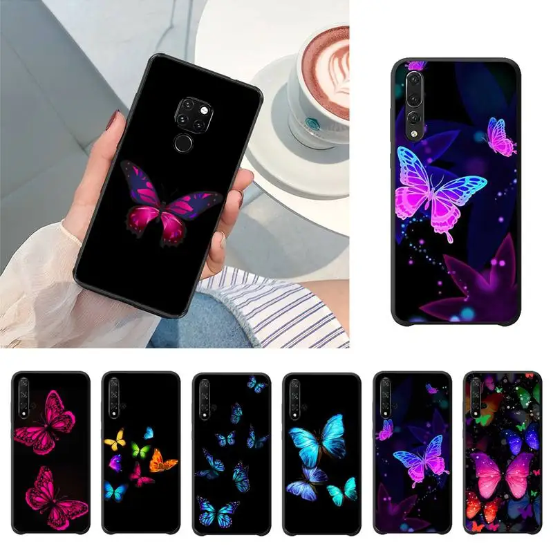 

YNDFCNB Butterfly Patterned Phone Case For Huawei P20 P30 P10 lite P20Pro PSmart Y7 Y6 Prime Mate20 Nova3E