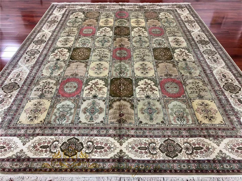 Koop 8X10 Voeten Turkije Ontwerp Klassieke Handgeknoopte Zijden Rug Traditionele Hand Geweven Thuis Tapijt