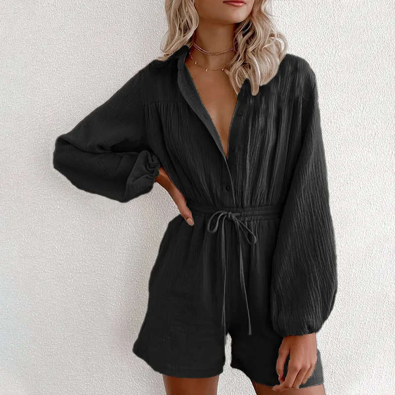 Летний повседневный комбинезон из хлопка и льна верхняя одежда женский на