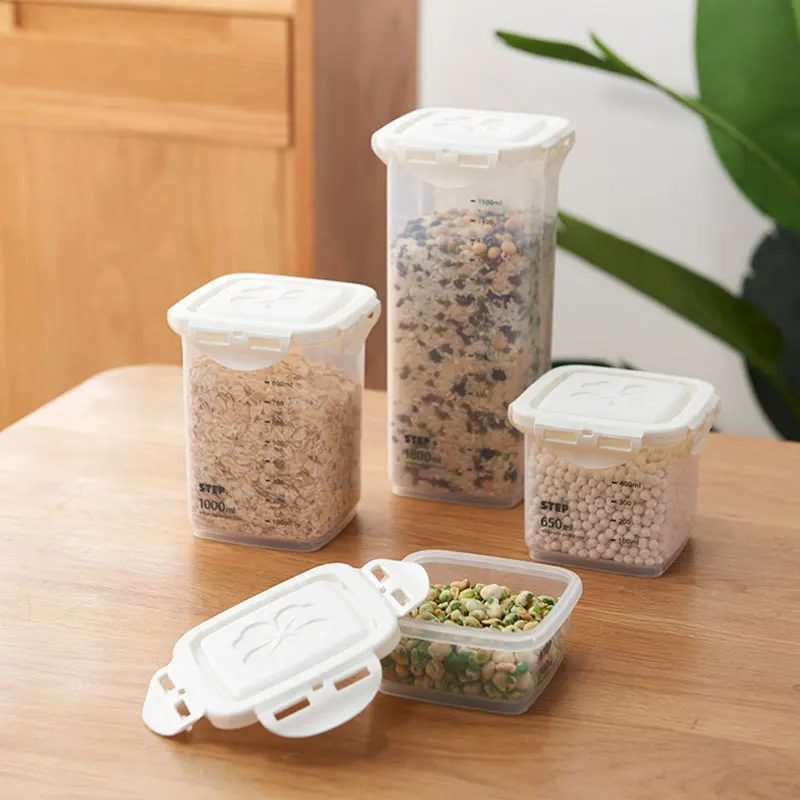 Свежие Герметичные банки со шкалой кухонная банка для хранения продуктов