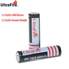 UltraFire 2 шт. 18650 3600 мАч 3,7 в перезаряжаемый защитный литий-ионный аккумулятор защита 18650 литиевый аккумулятор 2 фонарика