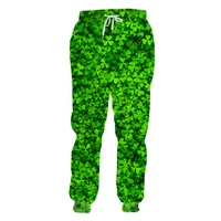ujwi fashion four leaf clover leaves green joggers pants men 3d print jogger pants sweatpants trousers loose sport clothes 5xl