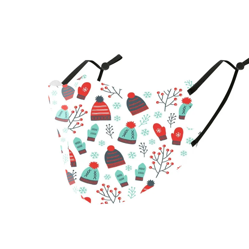 

Washable Protection Christmas face masks Reusable Filter Dustproof face mask Cloth Print sun mask masque Halloween Cosplay