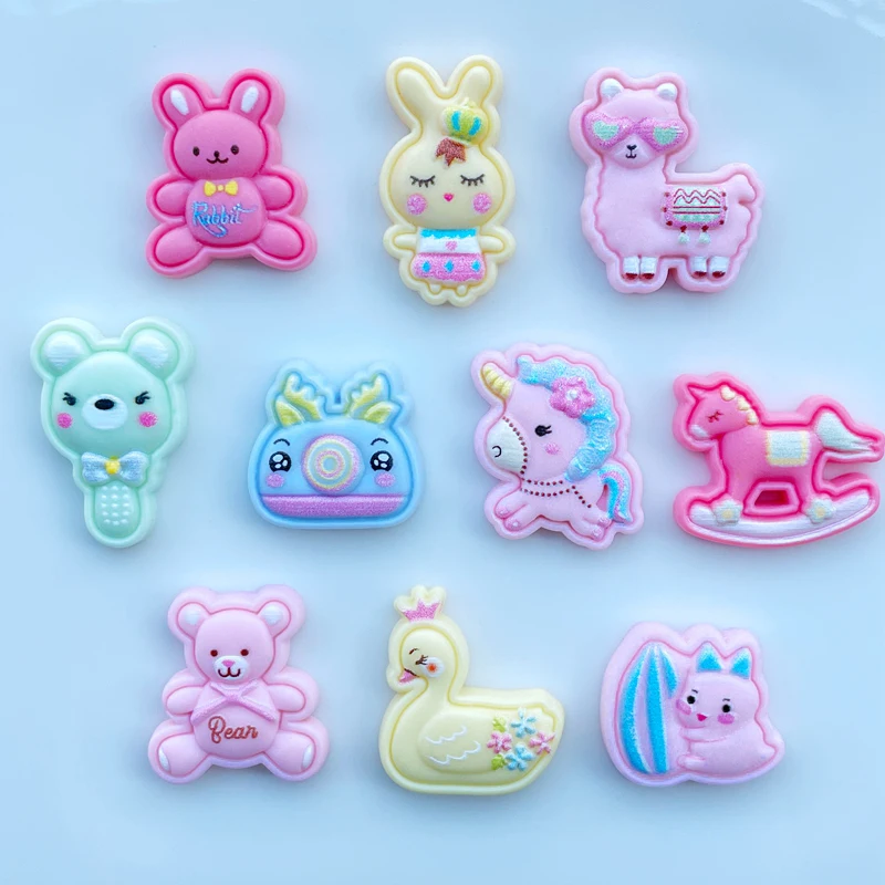

20 Pcs New Cute Resin Cartoon Animal Unicorn Series Flat Back Cabochon Scrapbook Kawaii DIY Charm Decorate Accessories C92