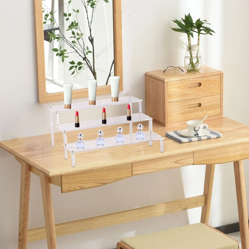 acrylic display stand 3 tier riser display shelf showcase for action figures cupcakes dessert candy treat display dropshipping free global shipping