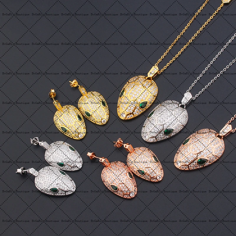 

Europe And America S925 Sterling Silver Necklace High Quality Classic Zircon Snake Head Necklace Ladies Wedding Banquet Jewelry