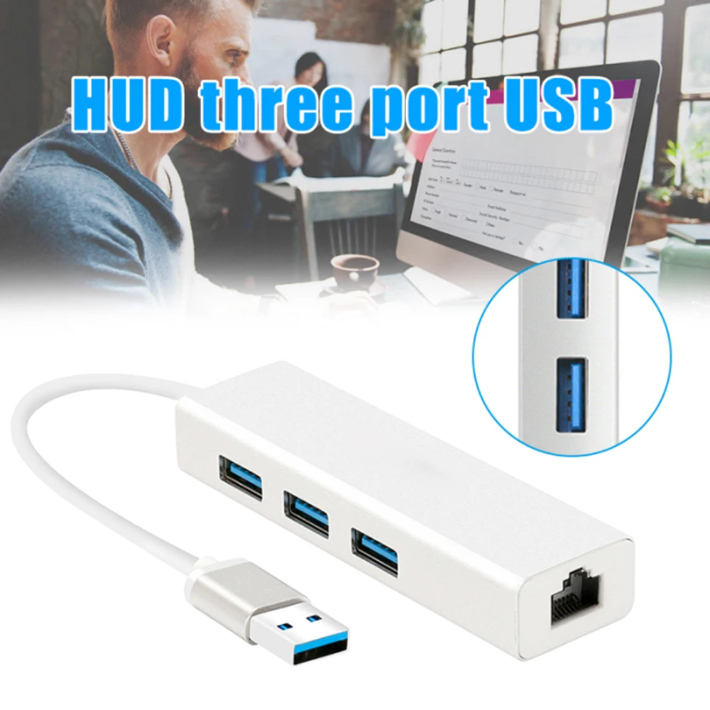 USB3.0 Ethernet адаптер 3 порта USB 0 Gigabit Lan RJ45 сетевой концентратор до 1000 Мбит/с для Windows XP /