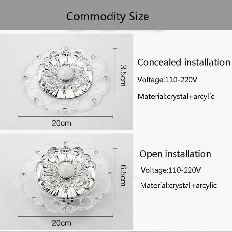 

Ceiling Lights Crystal Lamp Colorful LED Ceiling Lights Modern Type For Foyer Corridor Decoration Lighting Fixture Change Light