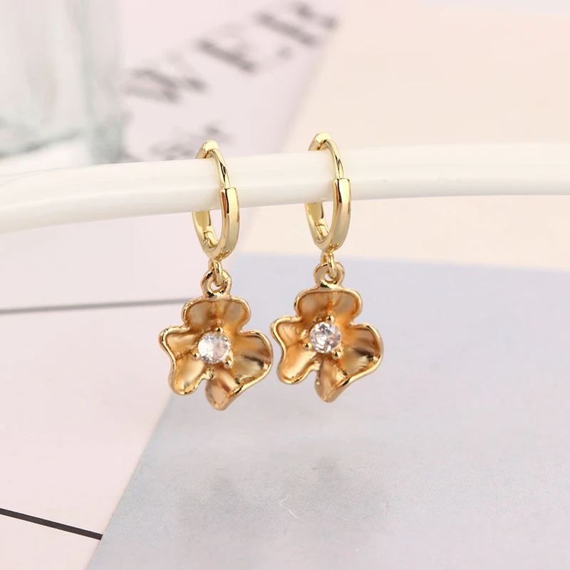 

Cute Circles Flower Drop Dangle Earring for Women Fashion Party Wedding Jewelry Kids Girls Pendientes Aretes Accessories Gift