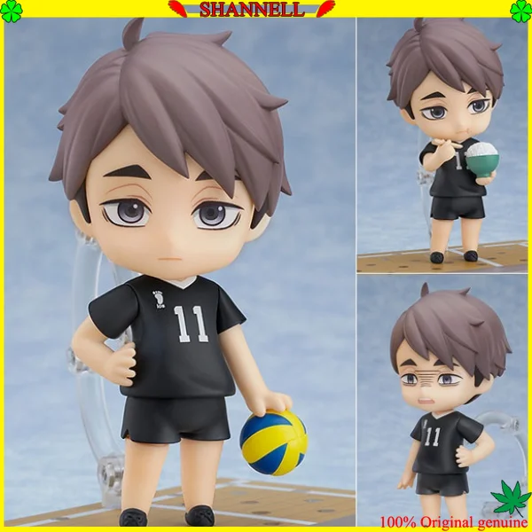 

100% Original: Anime Haikyuu!! #1443 miya osamu Q version figma PVC Action Figure Anime Figure Model Toys Figure Doll Gift