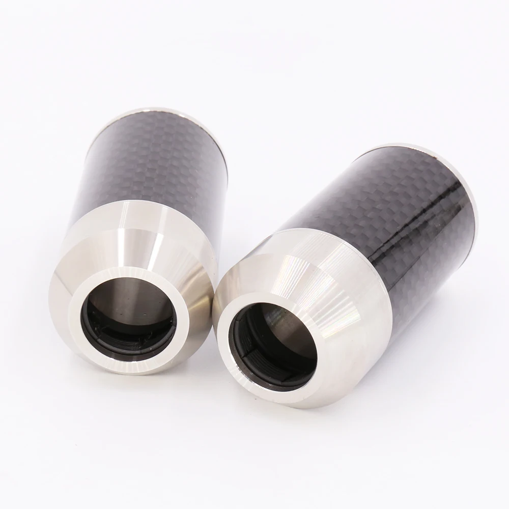 4 Pcs CF1606 Stainless Steel Carbon Fiber Pants Boot Y Splitter 1to 2 For DIY Audio Speaker Cable HI-End