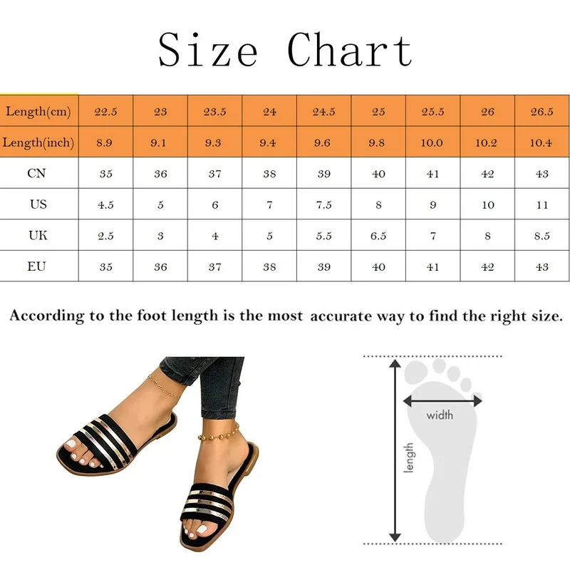 

Ladies Fashion Summer Open Toe Square Toe Flat Slippers Beach Shoes women elegant sandals shoes for women 2021 sandals summer