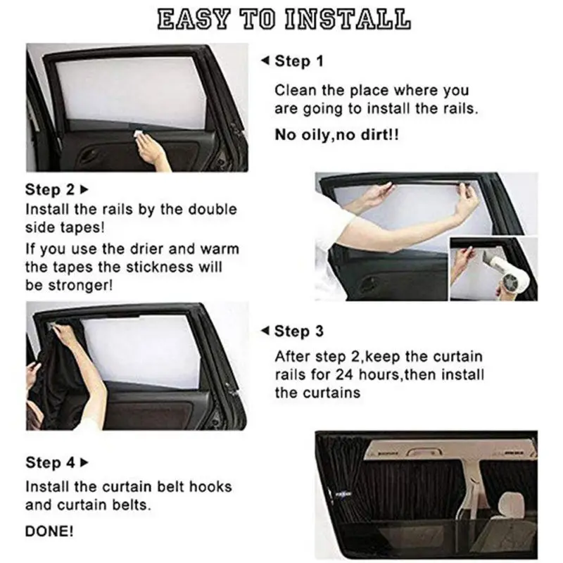 

2pcs 50x39cm Front Car Shade Foldable Car Windshield Sunshade Car Exterior Protection Accessories