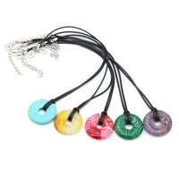 natural agates stripe stone pendant necklace charms big hole beads necklace for making diy party exquisite gift 30x30mm