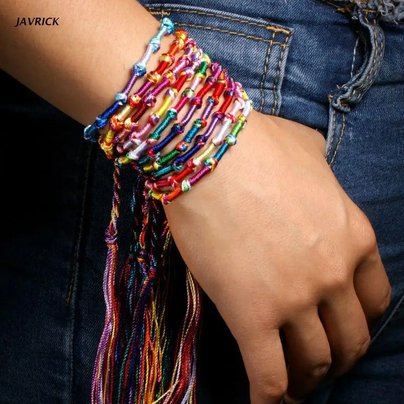 

10Pcs Handmade Colorful Braid Friendship Cord Strand Thread Bracelet Jewelry Kit