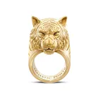 Модные Золотые кольца с тигром для мужчин и женщин, большие винтажные кольца в стиле панк, хип-хоп, для пар, для вечерние, для мужчин и женщин
