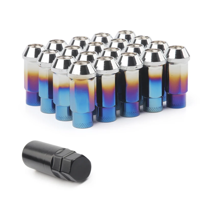 Черный M12x1.5/, M12x1. 25 Гоночные Колесные гайки, гайки Ферро 20 шт 47 мм Bloqueio, гайки коррида, гайки - Название цвета: Черный