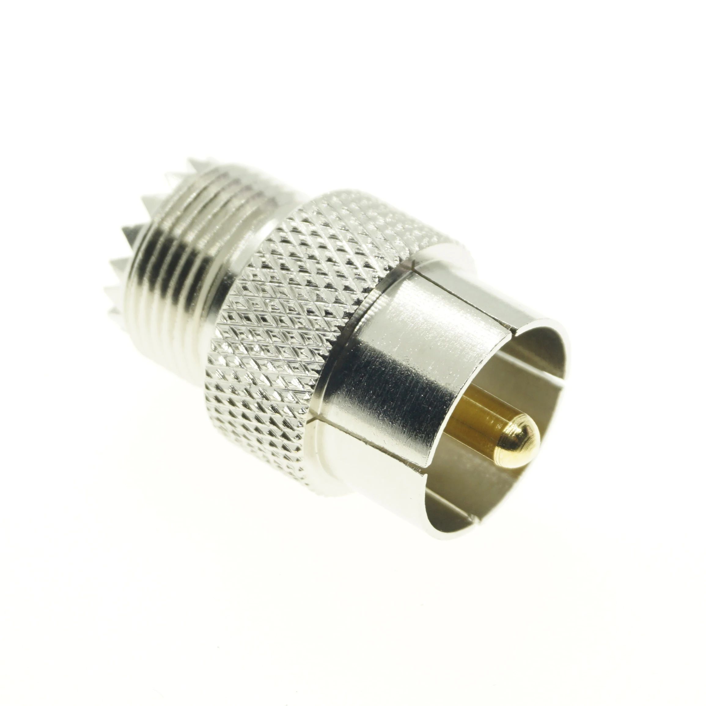 UHF Male к Female Push-On Quick Direct PL259 SO239 Plug никелированные латунные прямые RF коаксиальные