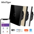 Стеклянная панель Minitiger, стандарт ЕСВеликобритании, Tuya, сенсорный выключатель света, голосовое управление, беспроводной сенсорный настенный выключатель