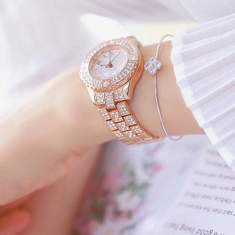 Роскошные Брендовые женские часы со стразами 2019 стразы зеркальные золотые