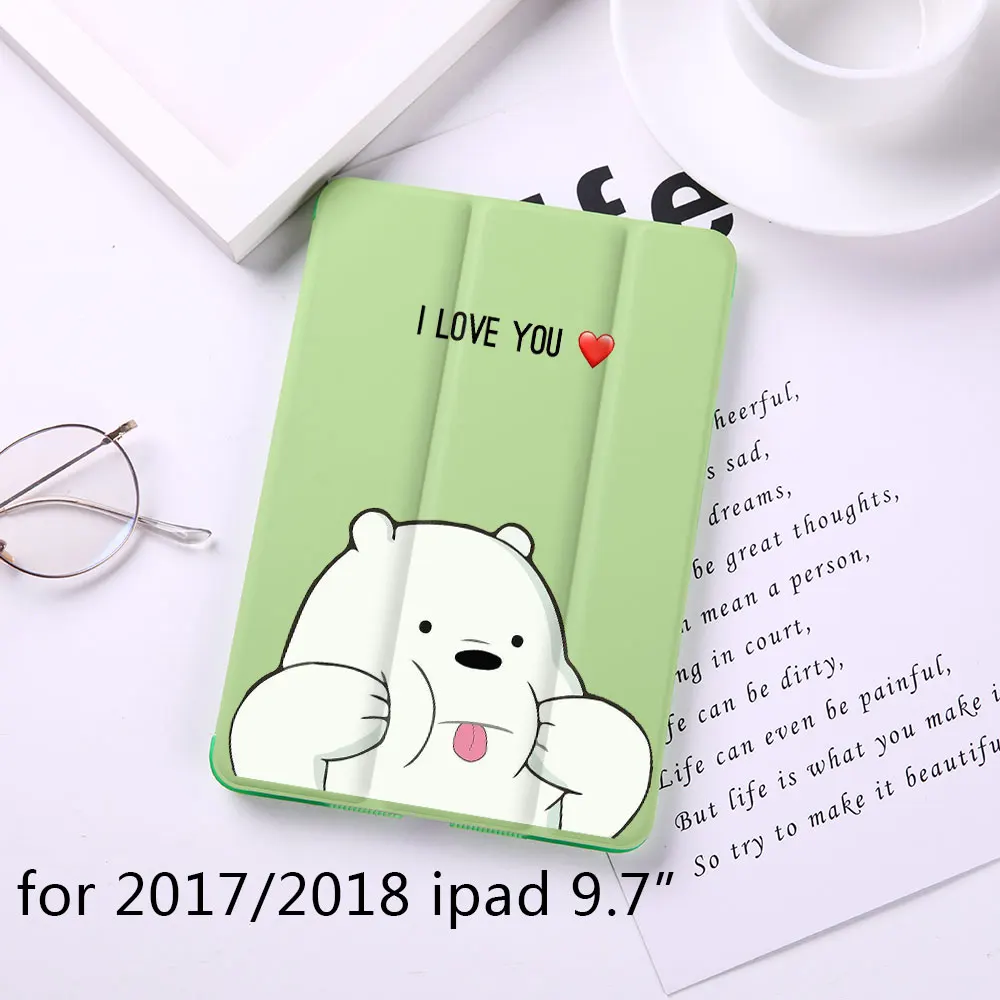 B050041-2018 Чехол-книжка с милым медведем и магнитом для Apple iPad 9,", Чехол для iPad Mini 1 2 3 4 из искусственной кожи, планшет, складной чехол-книжка - Цвет: B050041-2018