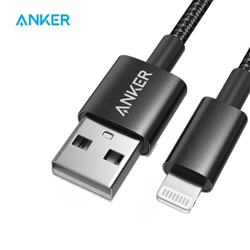 Anker 6ft Премиум двойной плетеный нейлоновый кабель Lightning Apple MFi Сертифицированный