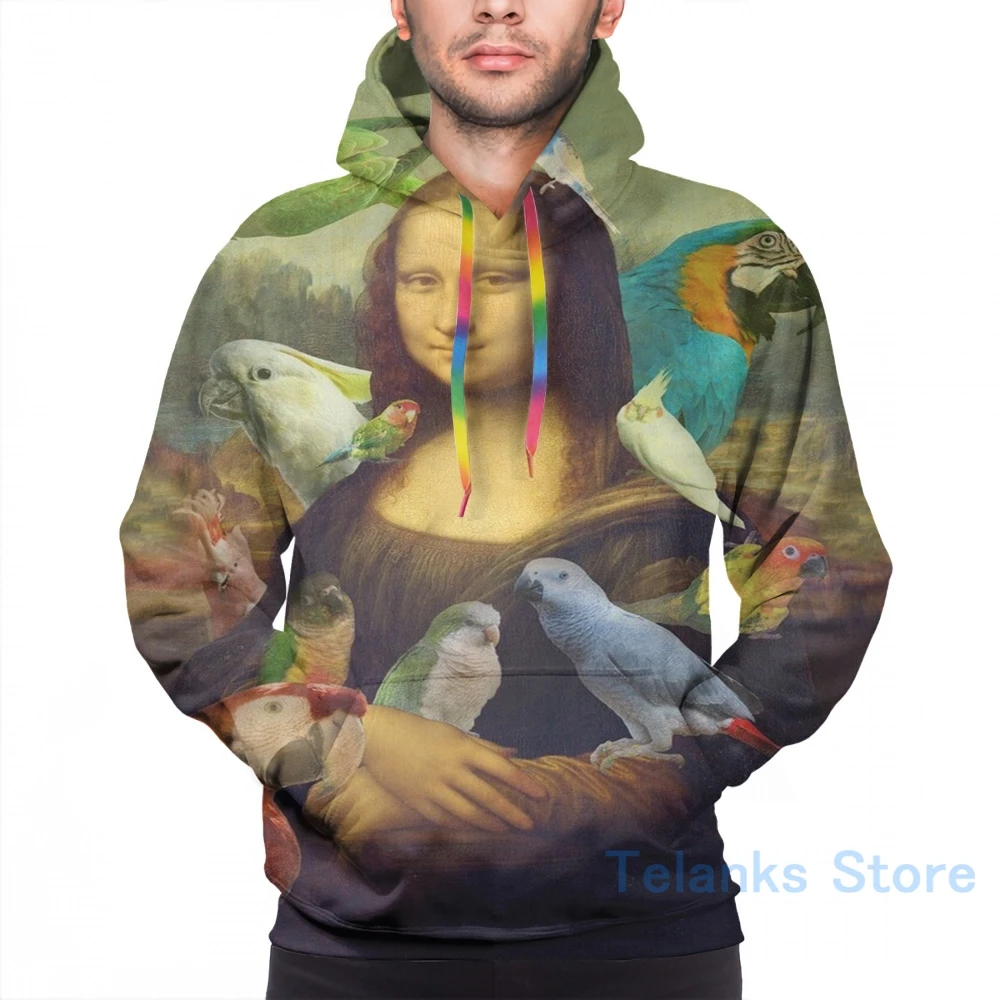 Женская Повседневная Толстовка с капюшоном и принтом Мать попугаев