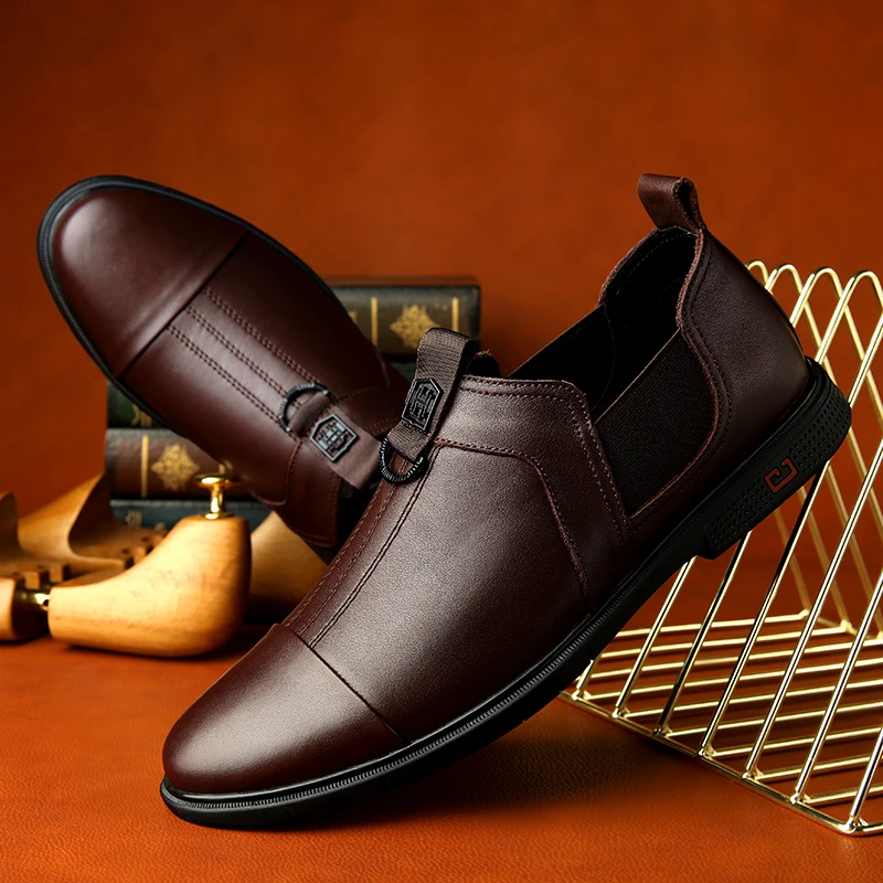 Beli Baru Pria Sepatu Pria Sepatu Kulit Asli Sepatu Sneakers Fashion Pria Berjalan Sepatu Kasual Kantor Semata Kaki Formal Sepatu