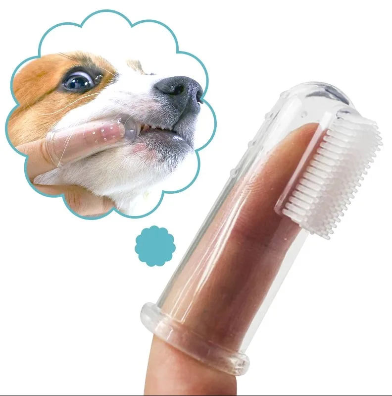 

Pet Toothbrush Super Soft Pet Finger Toothbrush Dog Brush Bad Breath Tartar Teeth Care Tool Pet Cleaning Silicagel Supplies