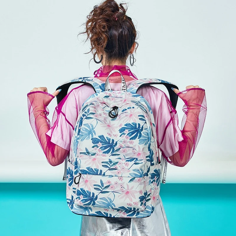 Women Backpacks Floral Print Canvas Backpack School Bag for Girls Rucksack Female Travel | Багаж и сумки